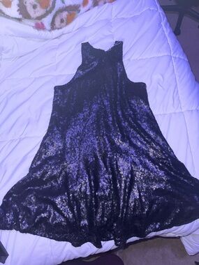 Free People Black Sequin Mini Dress